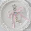 Korean Lace Bow Bag Pendant Beaded Pearl Bow Jewelry Accessories Ins Style Love Keychain