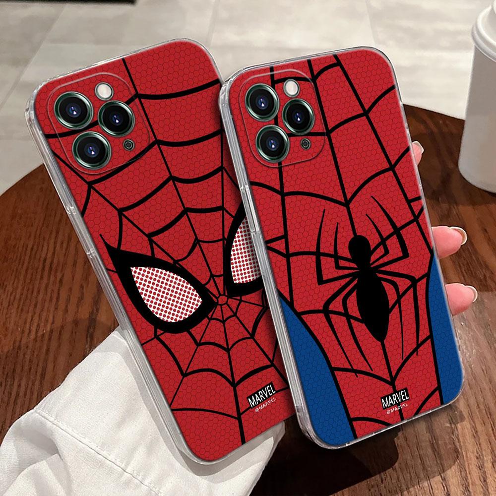 Marvel Spiderman Transparent Phone Case For iPhone 17 Pro Max 17E 11 12 13 14 15 16 Pro Max 15 Plus 17 Air 16E 7 XS Soft Cover