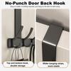 Over Door Hook with 38510 Hooks Punch Free Removable Heavy Carbon Steel Door Back Mount Hanging Coat Towel Bag