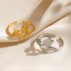 Charm Vintage Personality Gold Color Rose Shape Opening Rings for Women Stainless Steel Flower Ring Jewelry Accessories Gifts