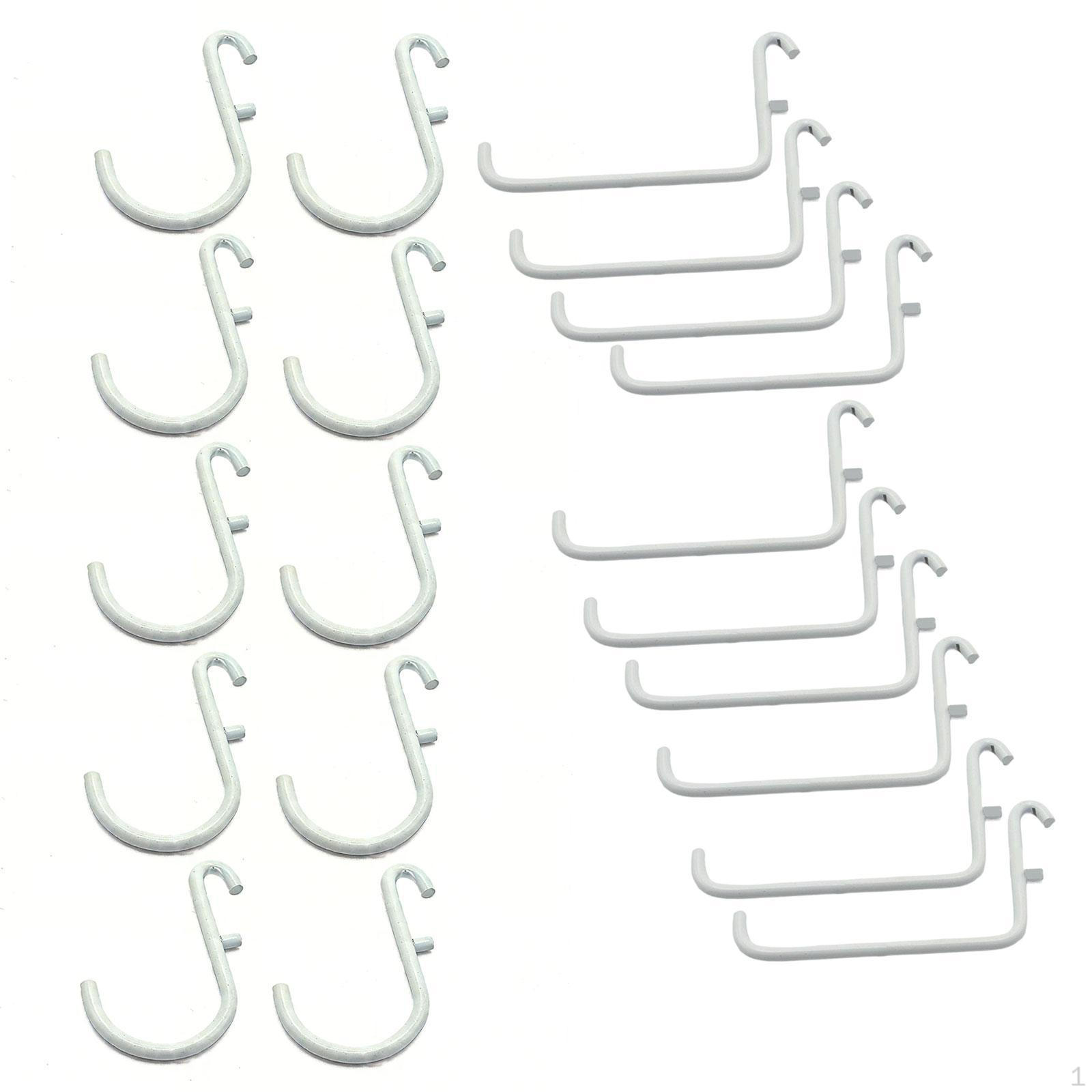 

20 Pieces J Shape Pegboard Hooks Wall Organizer Hangers Metal Peg Board Hook for Kitchen