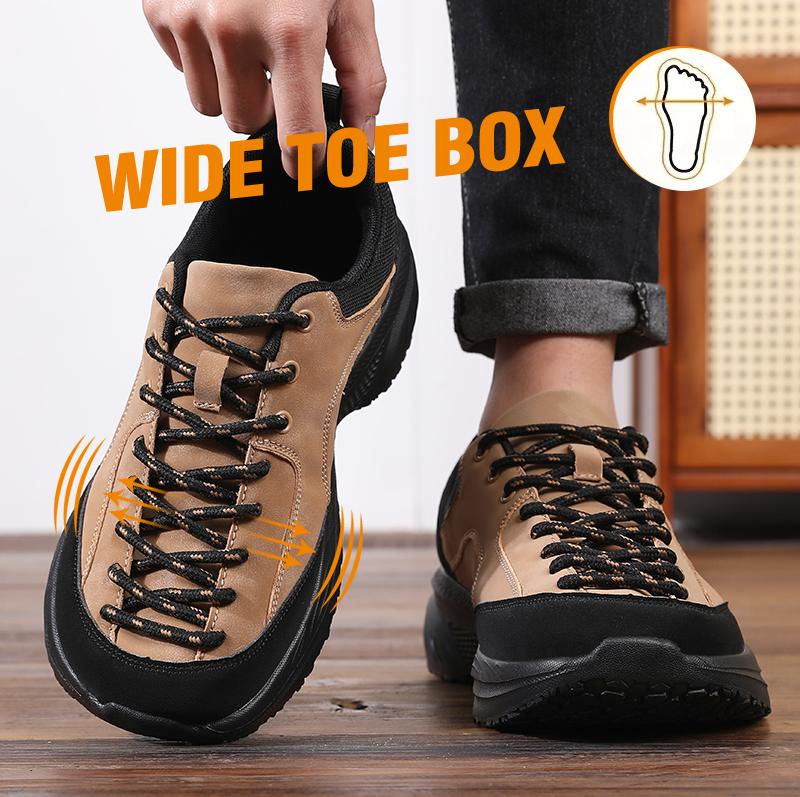 Men Wide Suede Hiking Shoes Non Slip Wear Resistant Low Top Mountain Climbing Sneakers Eco Friendly Zero Drop Running Shoesr