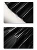 Coffee PU Leather Elastic Waist A-Line Pleated Midi Skirt - Women's 2024 Spring/Autumn Style