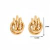 Gold-Tone Geometric Twist Earrings: Fashionable and Versatile Multi-Layer Braided Earrings for Women.