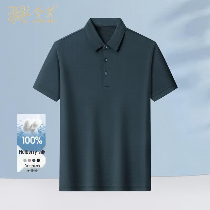 Men s Luxury 100% Mulberry Silk Polo T-Shirt 180