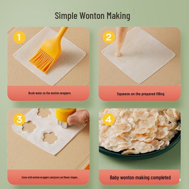 Wonton Dumpling & Farfalle Form for Kjeks, Dampede Boller og Babymat