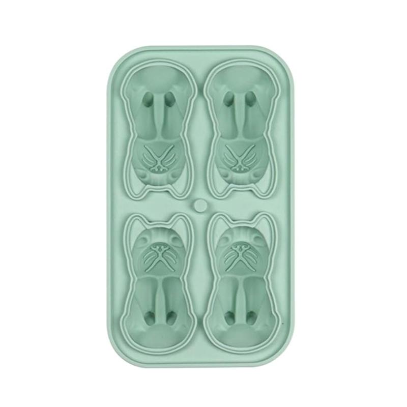 Bulldog Shaped Ice Cube Tray Flexible Silicones Dog Mold Convenient Ice Making Molds Multifunctional Kitchen Tool