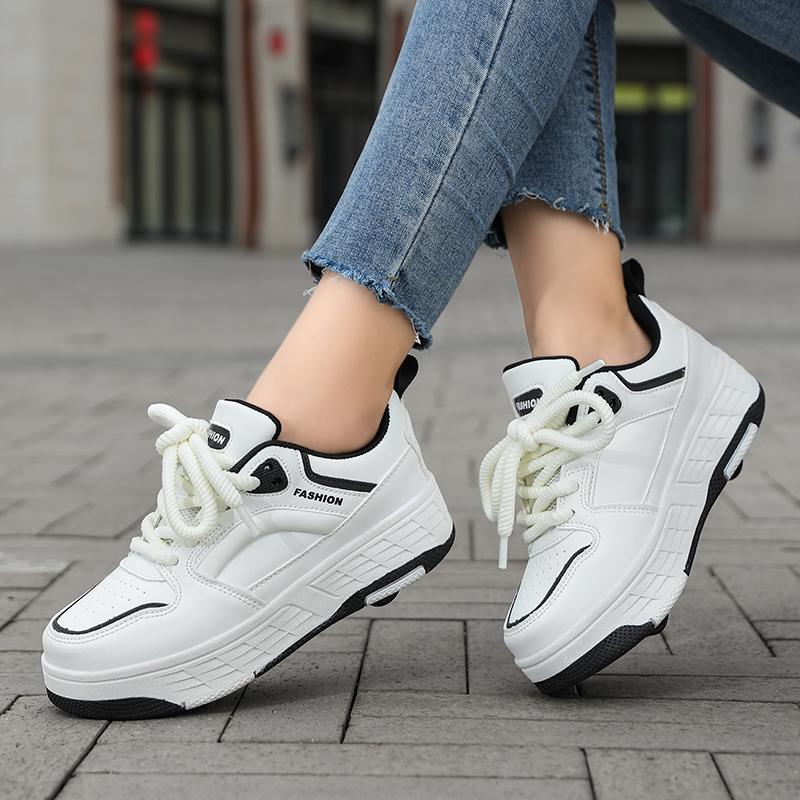 Dziecięce buty sportowe na czterech kółkach Wrotki Można ukryć jako płaskie buty sportowe Buty do jazdy na łyżwach Buty sportowe Damskie buty do jazdy na łyżwach