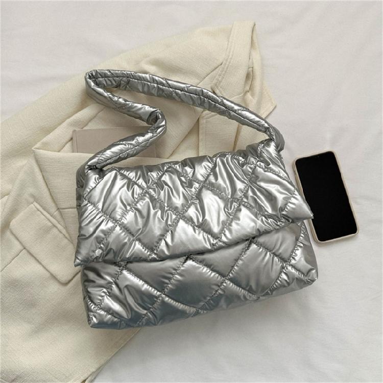 Women Down Cotton Padding Shoulder Bag Winter Messenger Bag Girls Crossbody Bag