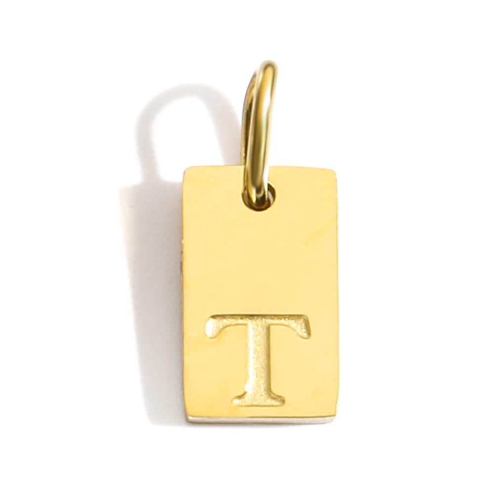 Gold-Plated Alphabet Pendant Accessories – 26 English Letters Stainless Steel for DIY Jewelry