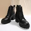 Fashion Super High Heel Platform Shoes for Women Fall/Winter 2025 New Block Heel Fashion Lace-up Booties