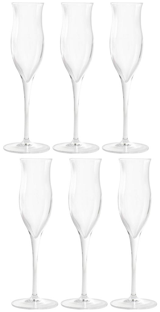 ADERIA Brandy Glasses, Clear, 105ml, Luigi Bormioli Grappa 105 C359, Set of 6, Crystal Glass, J-6468