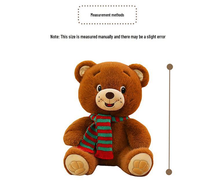 Adorable Teddy Bear Plush with Scarf - Perfect Gift for Girls