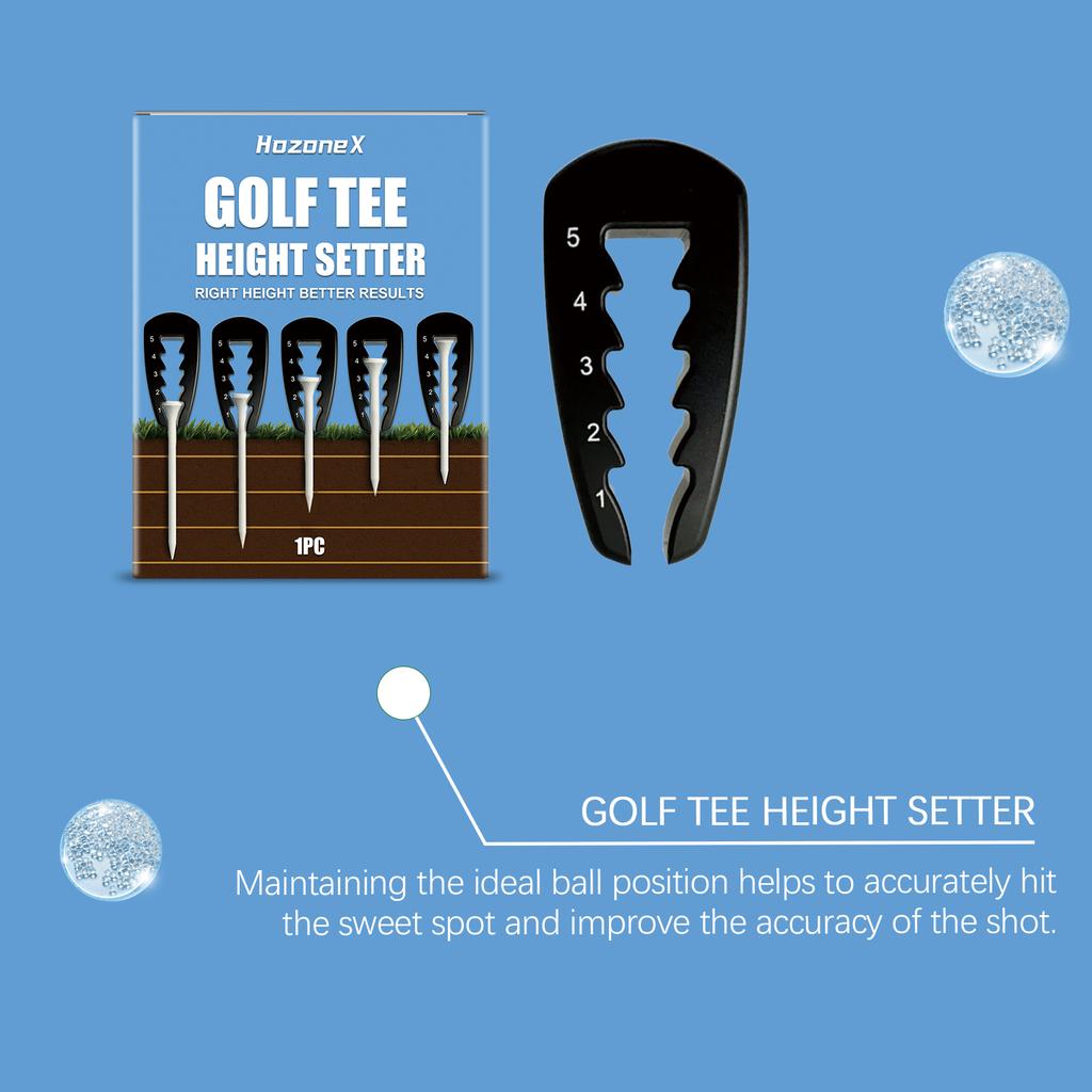 HOZONEX HZ-F01-0025-01 Plastic Golf Tee Height Setter Portable Practice Aid for Consistent Swings