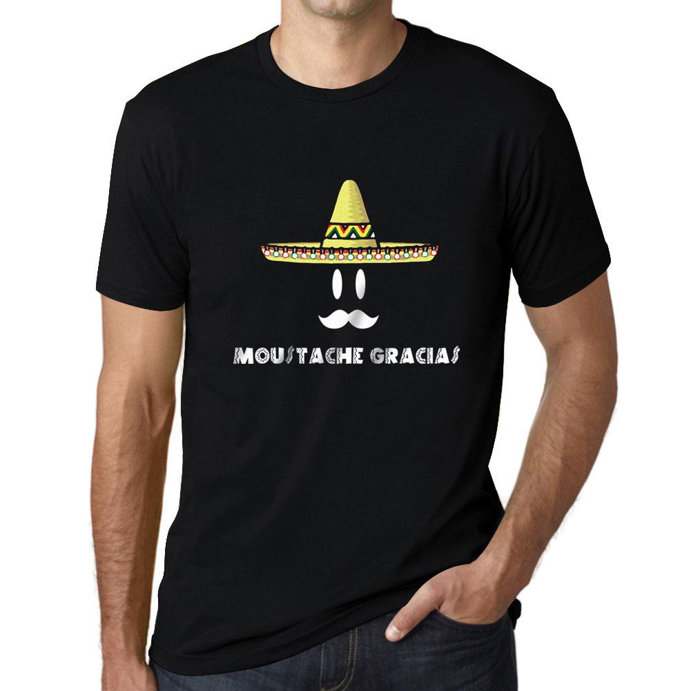 ULTRABASIC - Homme T-shirt Graphique Moustache Gracias Lettres Imprimes
