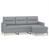 VidaXL Canapé à 3 places avec repose-pieds Gris clair 180 cm Tissu, canapé, canapé avec repose-pieds, canapé trois places, 3201073