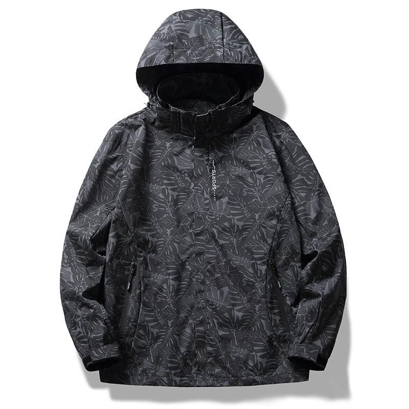 Unisex Camo Outdoor Windproof Waterproof Hooded Jacket Hiking Camping Travel Lightweight Breathable Sport Coat