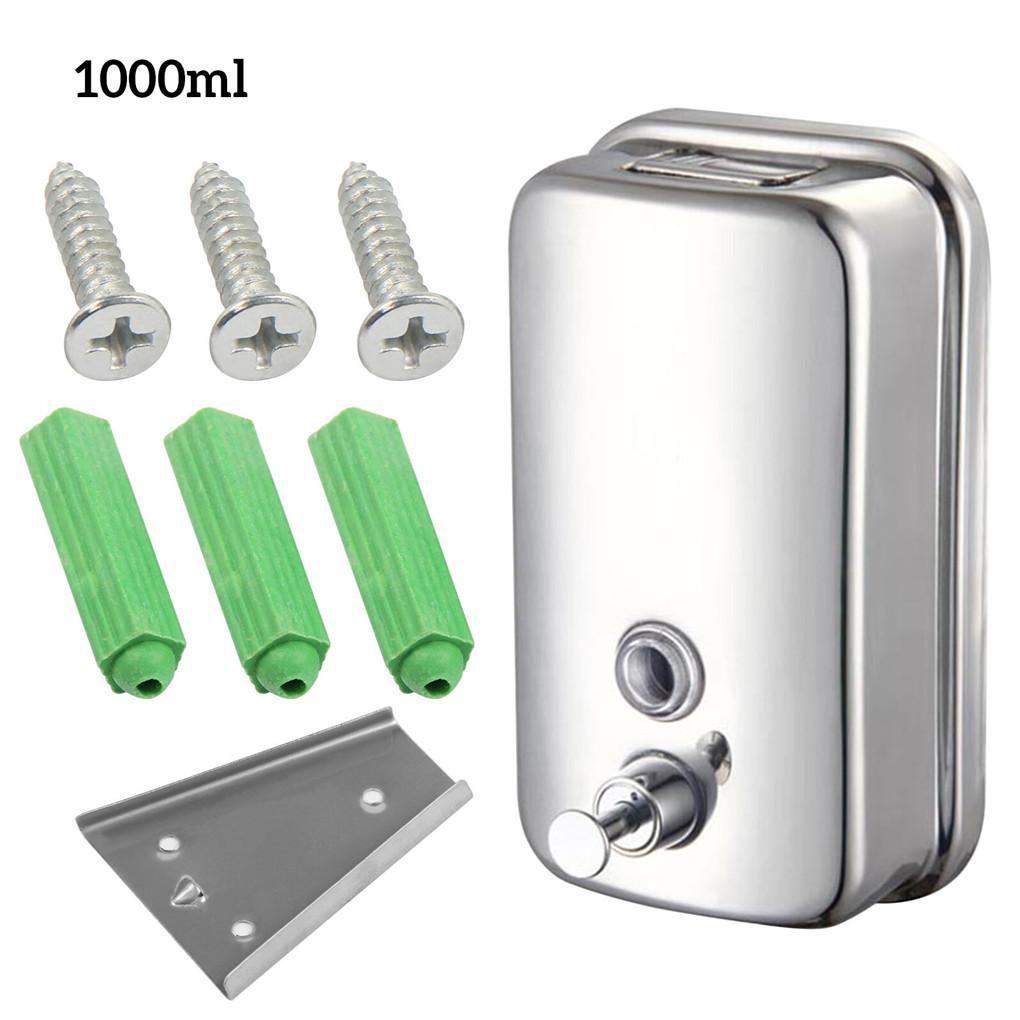 500/800/1000ML Wall Mounted Stainless Steel Shower Gel Dispenser, Leak-proof Soap Shampoo Lotion Pump Container for Bathroom Toilet