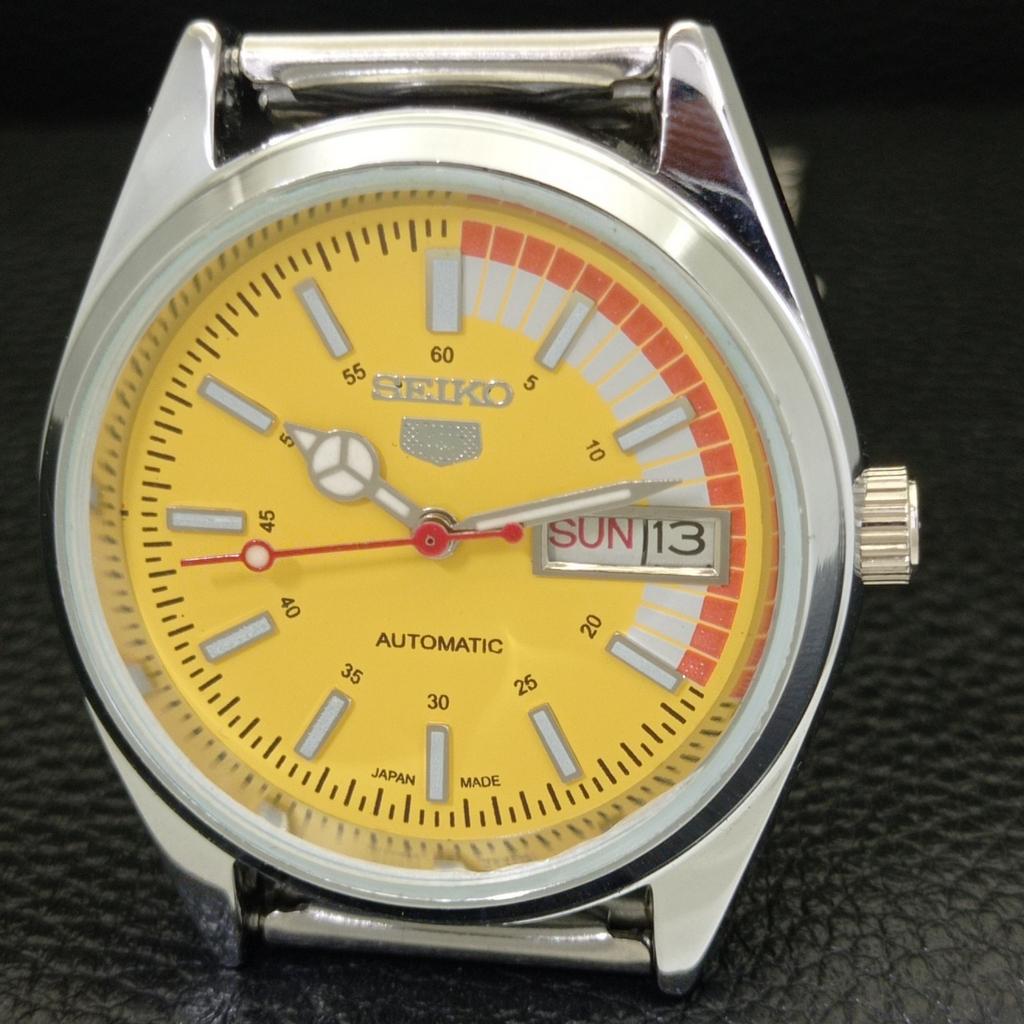 JAPAN VINTAGE REFURBISHED SEIKO 5 AUTOMATIC 6309A MENS YELLOW WATCH A440725-4 Sk-a440725