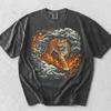 Vintage 90s Japanese Tiger Shirt,Fire Water Tiger Graphic Tee,Japanese Aesthetic Top,Japan Style Tee,Wildlife Graphic Tee,Animal Lover Gift