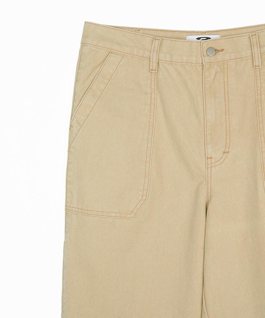 FDR Washed Canvas Pocket Carpenter Pants Beige