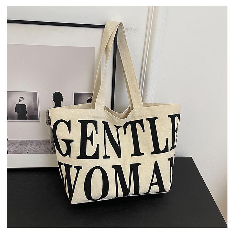 Bag Women's 2025 New Large Capacity Canvas Bag Ins European and American Fashion Versatile Shoulder Bag Dual-purpose Tote Bag
