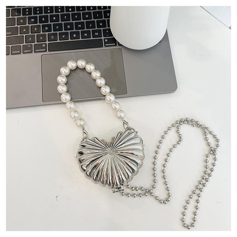 Womens Bags Metal Fashion Mini Square Bags 2023 Glossy Acrylic Chain Shoulder Crossbody Bags Small Headphone Evening Bags