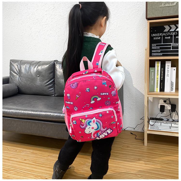 Rainbow Star Unicorn And Strawberry Backpack Childrens Cartoon Bag Zipper