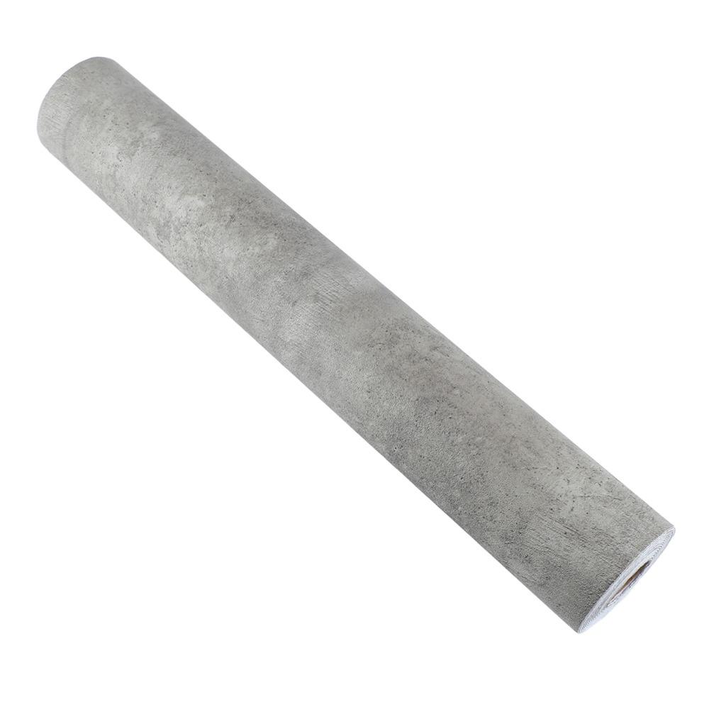 PVC Concrete Contact Paper Grey 40x900cm Cement Wallpaper 3D Textured Matte Finish Peel and Stick Wallpaper Home Decoration