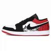 Air Jordan 1 Low Top Vintage Basketball Shoes Unisex Black Red IB8971-106(Team181-)