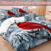 Comforter 3Pcs Red Bird Winter Snow Ultra Soft Comfortable Breathable Bedding Animal Theme For Bedroom