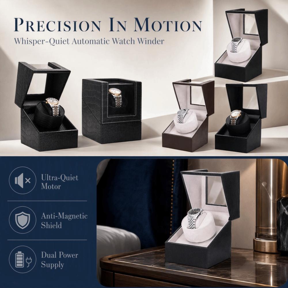 Ultra Quiet Single Watch Winder Silent Motor Watch Box High-End Luxury Watch Rotator Home Use