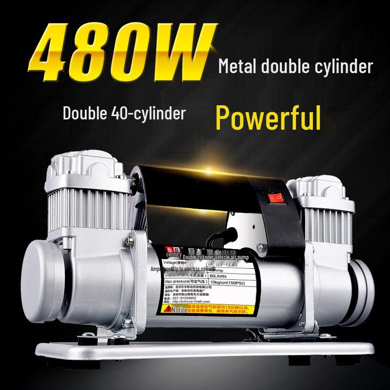 Jumu 480W High-Power Double Cylinder All-Metal Car Inflator for Off-Road and Sand Play