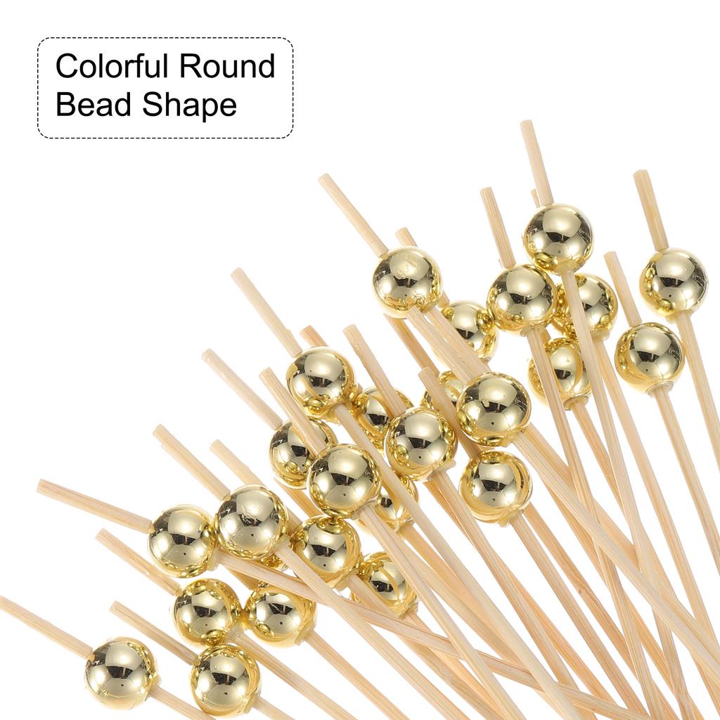 100pcs Bamboo Cocktail Picks Food Fruit Toothpicks Drink Picks Skewer Cake Drinks Party Decorative Skewers 12cm Long Food Sticks