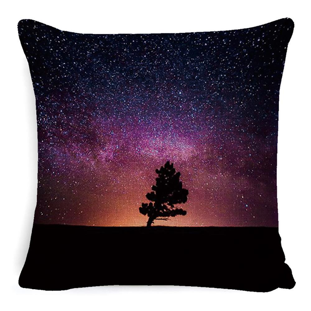 Nordic Sofa Pillow Light Luxury Style Living Room Bedside Cushion Cosmic Scenery Linen Pillow Case Without Core Waist Pillow