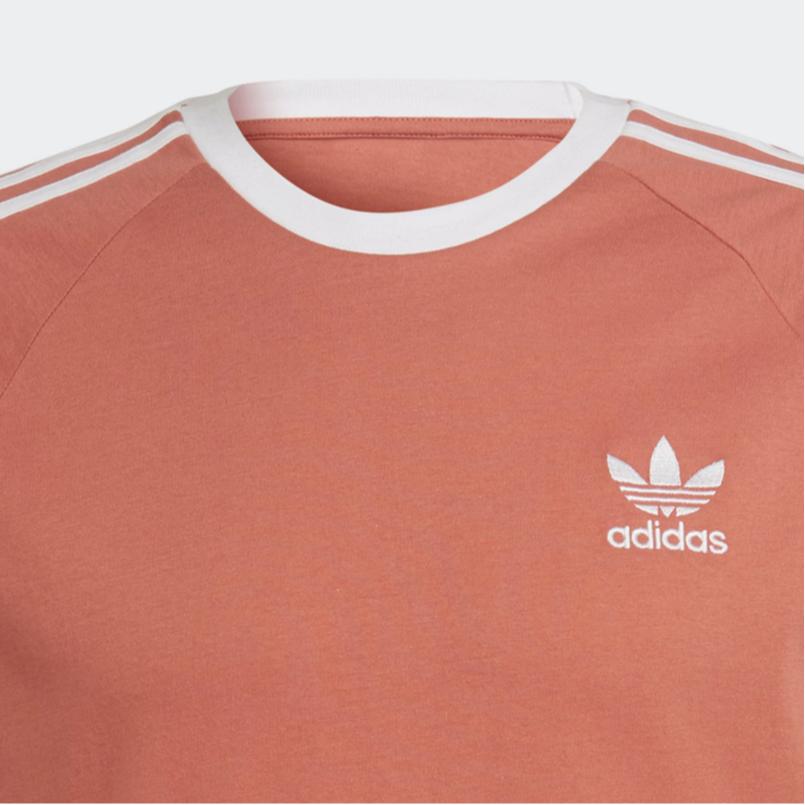Adidas Originals Trefoil 3-Stripes Tee Logo Striped Crew Neck Short Sleeve T-Shirt Men Tops Brown HK7276