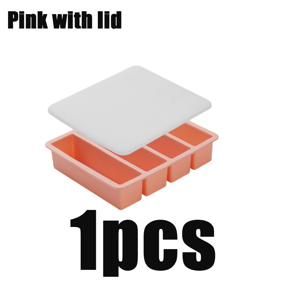 1pcs Strip-shap Ice Cube Trays Silicone 4 Grid Polychrome Durable Beer Drink Coffee Supplies Kitchen Easy-Release Ice Cube Molds