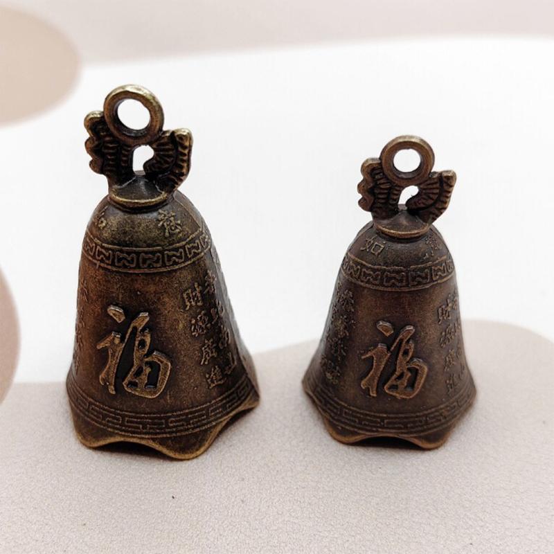 Metal Guanyin Ornaments Decorative Ancient Bronze Bell Men'S Car Old Retro Pendant Personality Fortune Wind Chime Ornaments