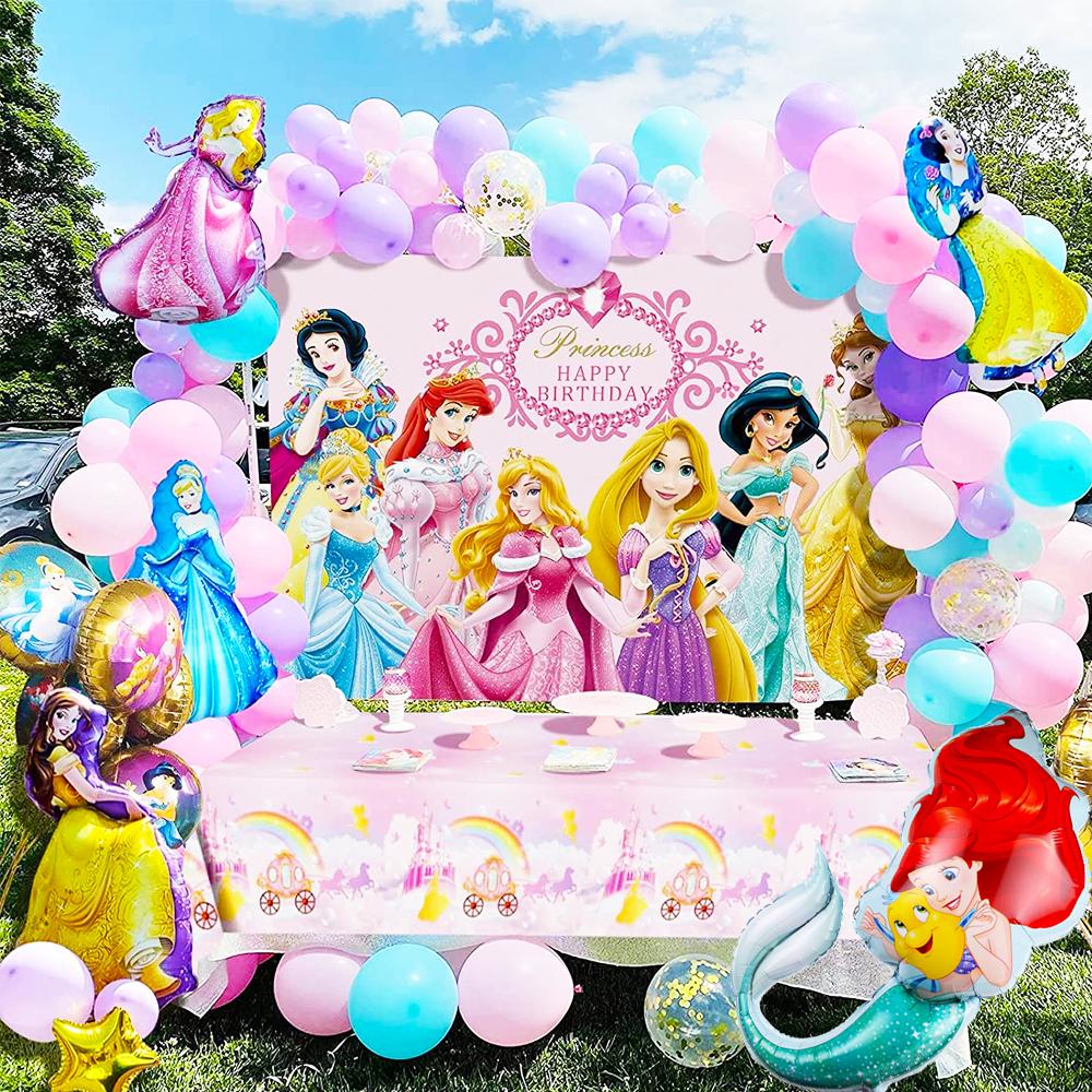 6 stuks/set Prinses Folieballonnen Verjaardagsfeest Decoraties met Belle Elsa Ariel