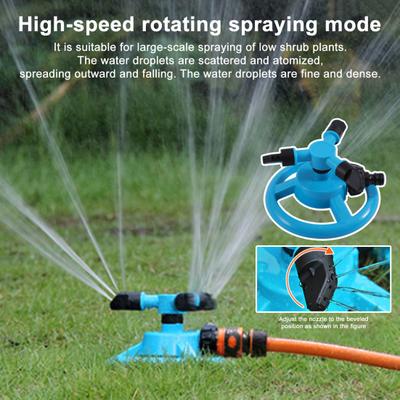 Water Sprinkler with 2 Spray Modes High Pressure Wide Range Coverage Easy To Install 360 Degree Rotating Lawn Sprinkler