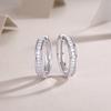 Hot Selling Women Fine Jewelry S925 Silver Moissanite Baguette Hoop Design for Luxury Minimalist Daily Wear Moissanite Earrings
