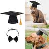 Hund-Abschlusskappen- und Fliege-Set mit gelben Quasten für Haustierfeiern Sicheres Design