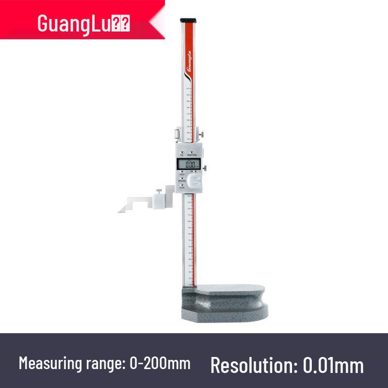 High-Precision Digital Height Gauge, Stainless Steel, 0-200/300/500mm