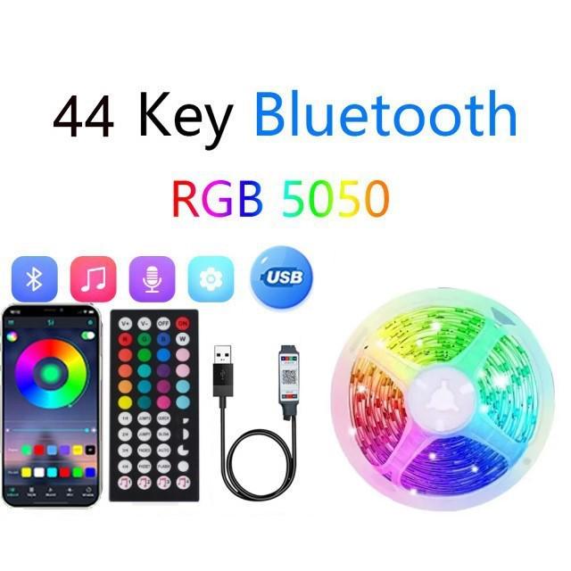 

Комплект 24V 3535 RGB светодиодной ленты для подсветки с 44-кнопочным Bluetooth музыкальным управлением 10m