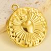 6pcs Real Gold Plated Sun Moon Star Charm Cross Stainless Steel Charms For Jewelry Making Supplies Flower Heart Handmade Pendant
