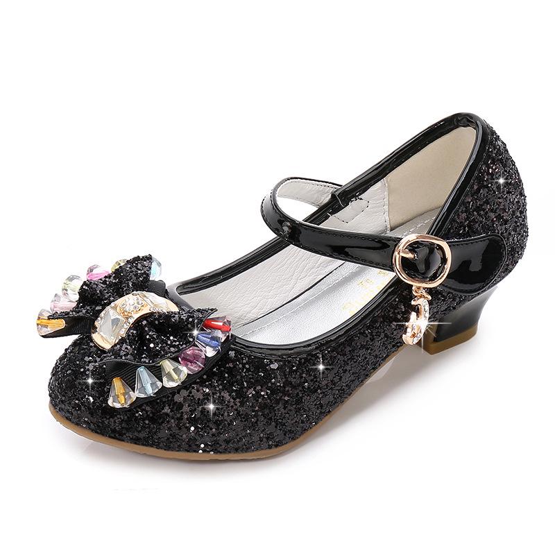 Nuove scarpe autunnali con paillettes, scarpe da principessa in pelle