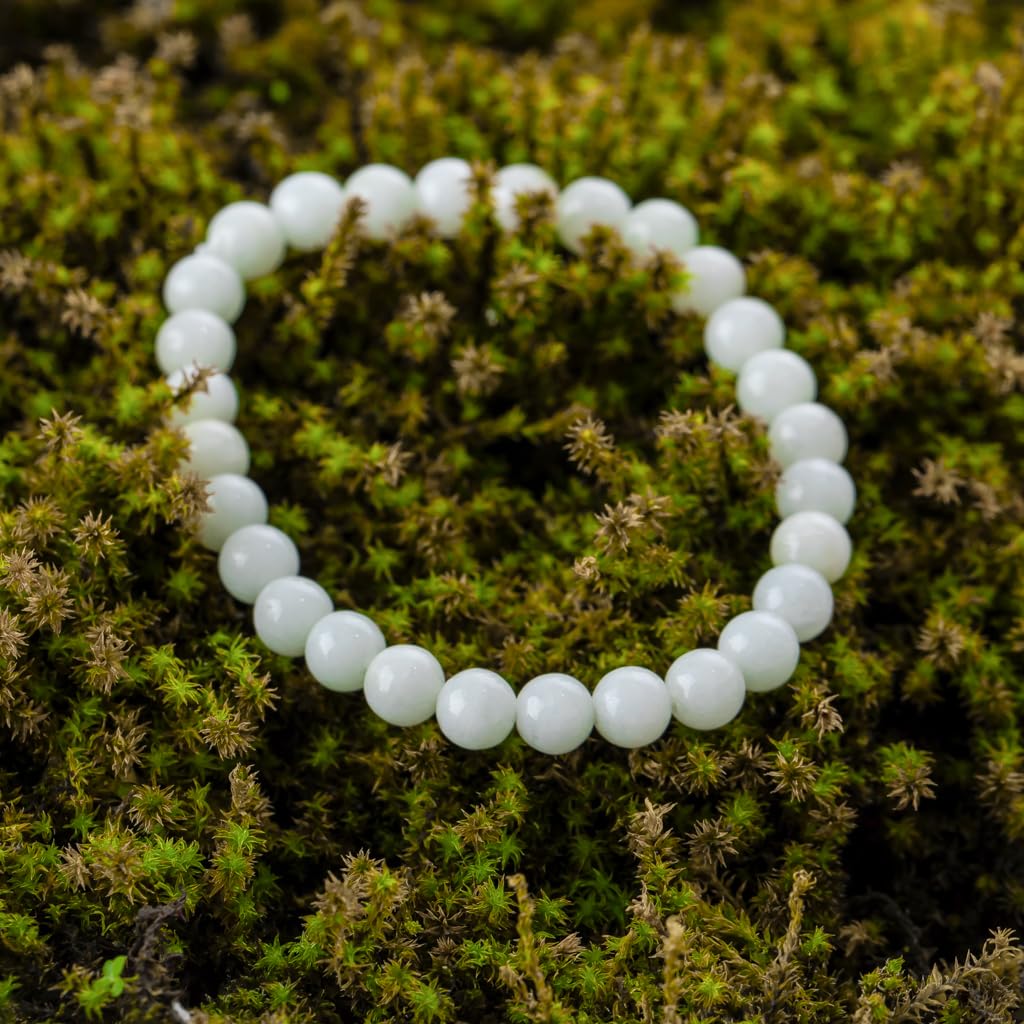 14cm White Itoigawa Natural Jadeite Japanese National Jomon Power Stone Jadeite Workshop Special Paulownia Wood Quality Guarantee ABR0893 (6mm Beads,