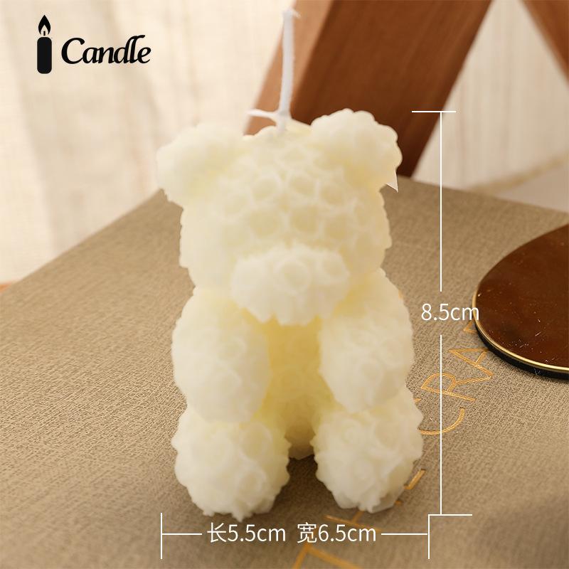 Souvenir Creative Rose Bear Home Ornament Fragrance Premium Atmosphere Send Muse Birthday Gift Scented Candles