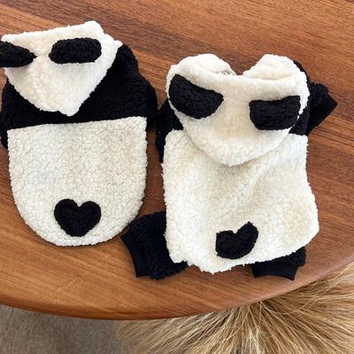 Panda-Themed Warm Four-Legged Pet Clothes for Autumn/Winter: Fits Teddy, Pomeranian, Bichon, Poodle Puppies