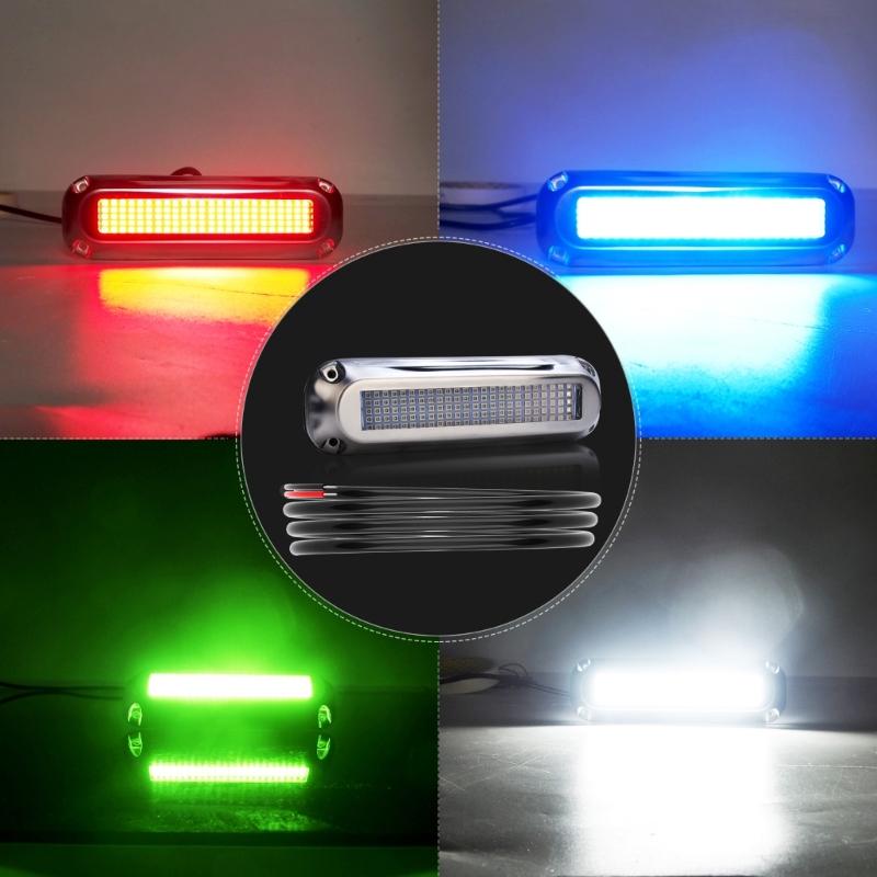 Marine LED Boat Light 60W 120 LED Waterproof Underwater Courtesy Light Sailboats Pontoon Transom Light